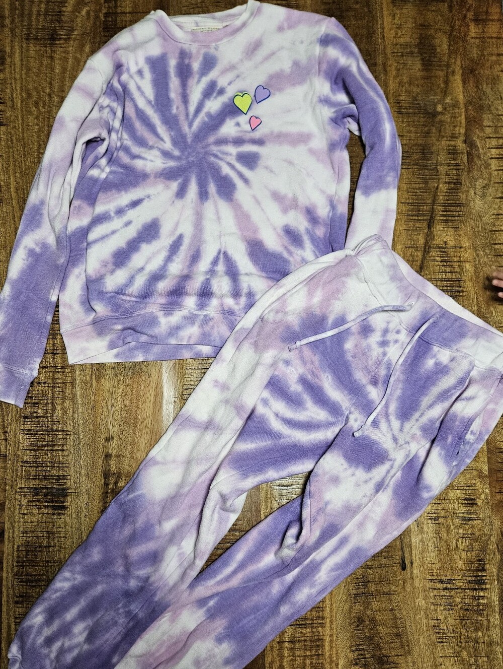 Roller Rabbit Pastel Lilac Tie-Dye Joggers And Sweatshirt
